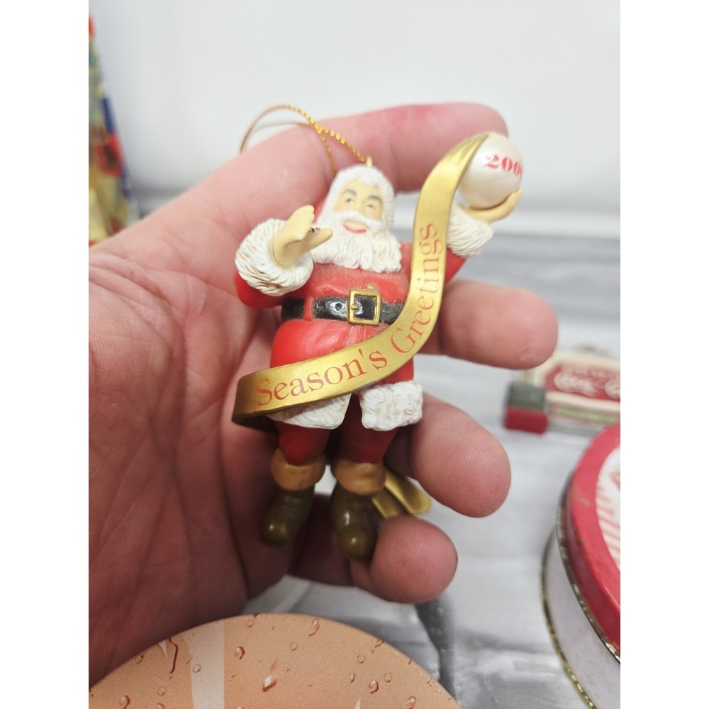Vintage Coca Cola Collectibles Christmas Ornaments Candle Coasters 1994 1996‎ - Picture 10 of 10
